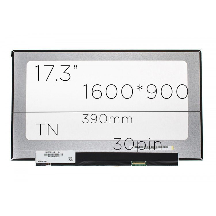 Матрица B173RTN03.0 (экран) для ноутбука 17.3" TN (1600x900 HD+, матовая, 30pin, LED, Slim, без креплений) [Яркость 250 cd/m2, Угол обзора 45/45/15/35, Контрастность 600:1, 60Hz]