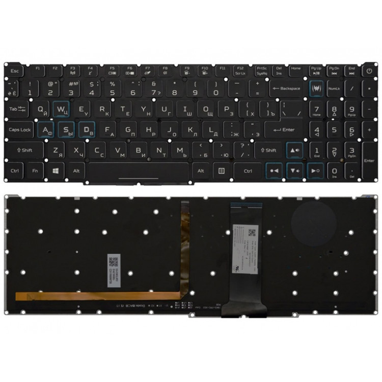 Клавіатура Acer для моделей ноутбука: Predator Triton PT315-52, Helios 300 PH315-52, PH317-53, PH317-54 (NK.I1513.174) Оригінал від Acer