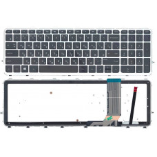 Клавіатура HP для ноутбука Envy: 15-J, 15T-J, 15Z-J (Черна з фреймом) з підсвіткою