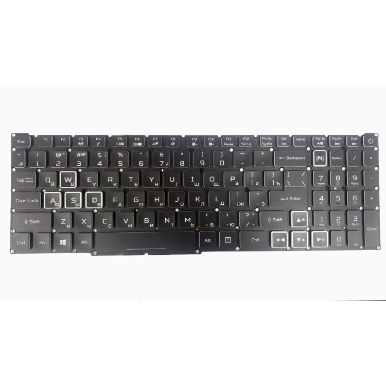 Клавиатура Acer для моделей ноутбука: Nitro 5 AN515-54, AN515-43, AN515-55, AN517-51, AN715-51 с RGB подсветкой