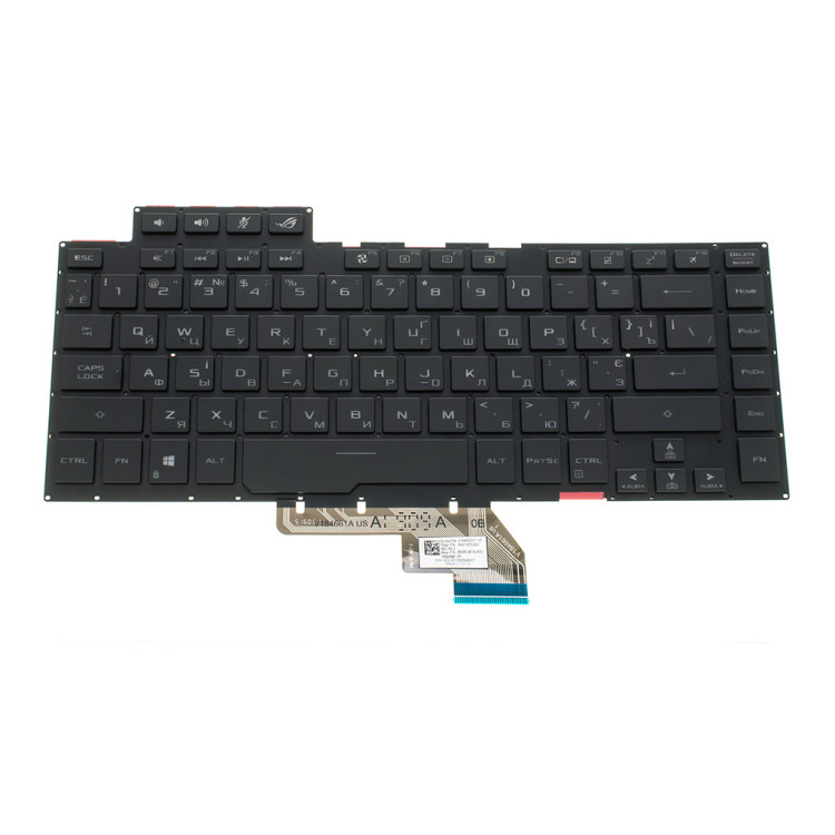 Клавиатура Asus для моделей ноутбука: ROG Zephyrus GU502 GA502 GX502 с белой подсветкой