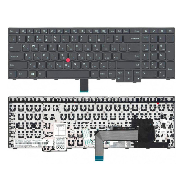 Клавіатура Lenovo для ноутбука ThinkPad: E550, E550C, E555, E560, E565 (Черна) 