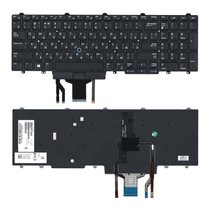 Клавіатура Dell для ноутбука Latitude: E5550, E5570 (Чорна) з підсвічуванням