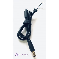 Кабель від блоку живлення ноутбука HP і Dell 7.5*5.0 мм 3 pin (110см)