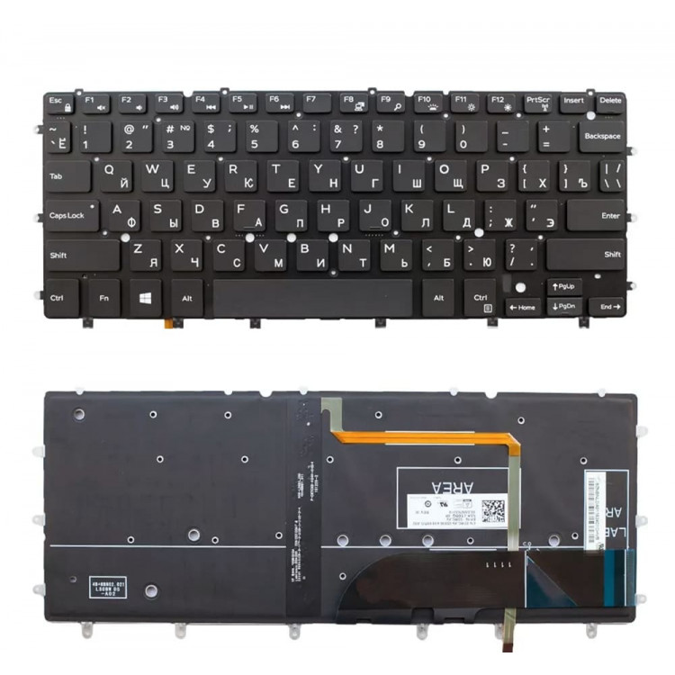 Клавиатура Dell для ноутбука XPS 9343, 9350, 9360, Inspiron 7347, 7348, 7352, 7353, 7359, 7547, 7548 с подсветкой