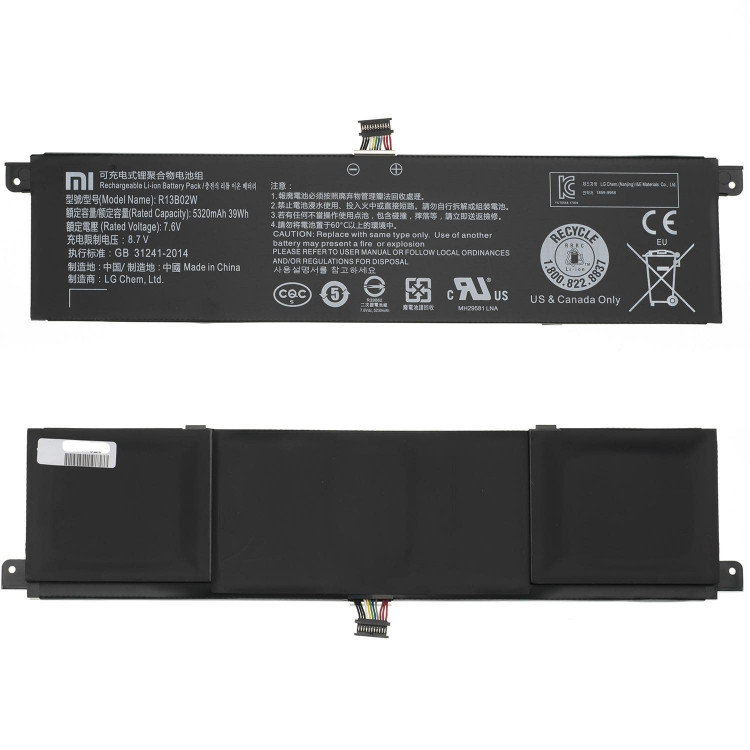 Акумуляторна батарея R13B02W/R13B01W для ноутбука Xiaomi Mi Air 13.3