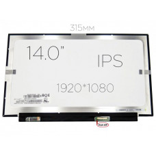 Матрица екран для ноутбука 14.0" IPS (1920x1080, матова, 30pin, LED, Slim, без кріплень) [Яскравість 250 cd/m2, Кут огляду 85/85/85/85, Контраст 700:1, Ширина 315 мм]
