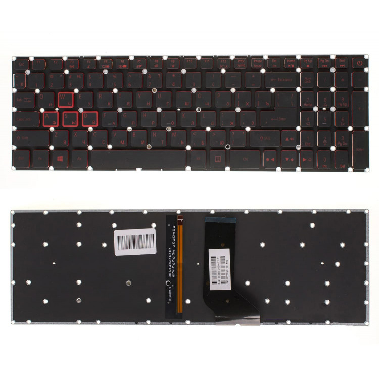 Клавіатура Acer для моделей ноутбука: Aspire Nitro AN515-31, AN515-41 AN515-42 AN515-51 AN515-52 AN515-53 (Black) Red BackLight